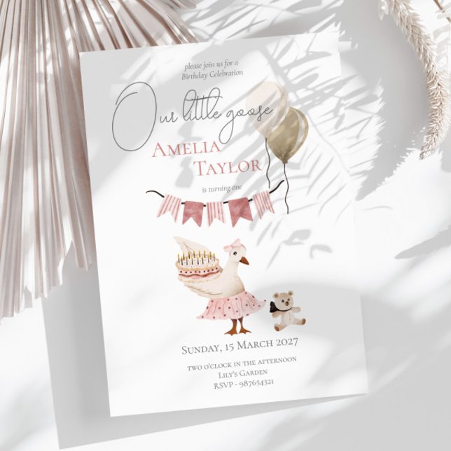 Ein Alberner Vintager Geburtstag Gänsefarben Einladung (Von Creator hochgeladen)