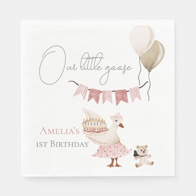 Ein Alberner Vintager Geburtstag Gänsefarben Serviette (Vorderseite)