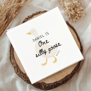 Ein Albernes Gänse 1. Geburtstag Gastgeschenk Serviette