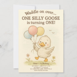 Ein Albernes Gänse Geburtstag - 1. Geburtstag Einladung
