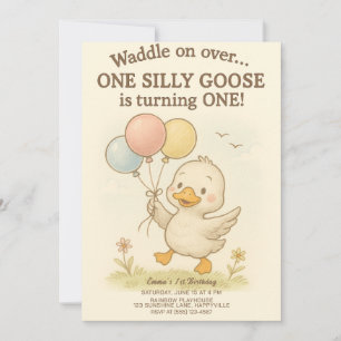 Ein Albernes Gänse Geburtstag - 1. Geburtstag Einladung