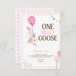 Ein Albernes Gänse Geburtstag, 1. Geburtstag, Mädc Dankeskarte