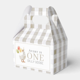 Ein Albernes Gänse Gingham Gingham 1. Geburtstag Geschenkschachtel