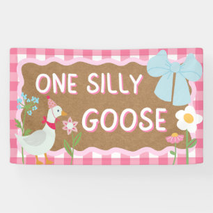 Ein Albernes Gänsebaby Girl First Birthday Banner