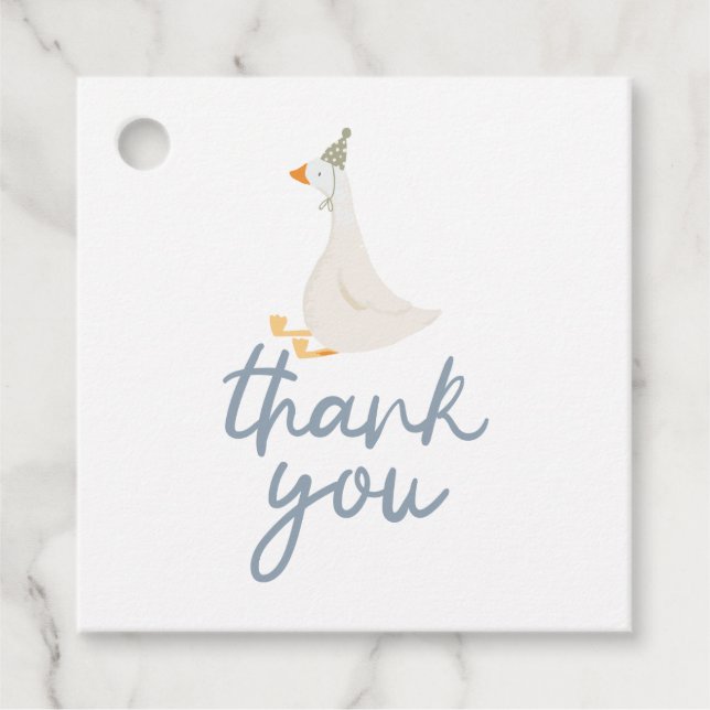 Ein Albernes Gänseblau und grün Geschenkanhänger (Vorderseite)