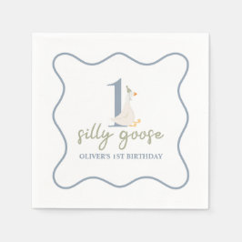 Ein Albernes Gänseblau und grün Serviette