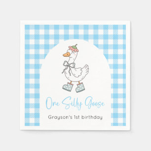 Ein Albernes Gänseblauer 1. Geburtstag Serviette