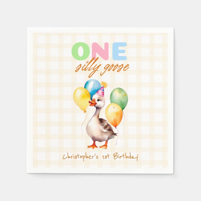 Ein Albernes Gänsegelber Geschlecht, neutraler Gin Serviette (Vorderseite)