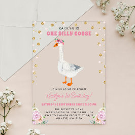Ein Albernes Gänsehühnchen 1. Geburtstag Acryleinladungen