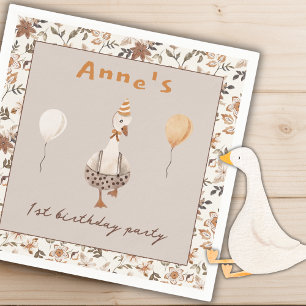 Ein Albernes Gänseneutrales 1. Geburtstag Party Serviette