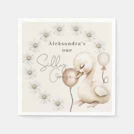 Ein Albernes Gänseneutrales Boho Baby 1. Geburtsta Serviette