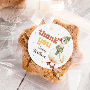 Ein Albernes Gänseweihnachtsgrün 1. Geburtstag Runder Aufkleber