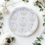 Ein Albernes Goose Blue Bow Wappen Vintag Pappteller<br><div class="desc">Ein Albernes Goose Blue Bow Wappen Vintag Paper Tellers Matching Artikel sind verfügbar.</div>