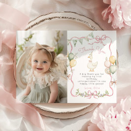 Ein Albernes Goose Girl Geburtstag Foto Danke Kart Einladung