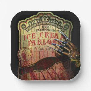 Ein Albtraum an der Elm Street   Eiscreme aus Spri Pappteller