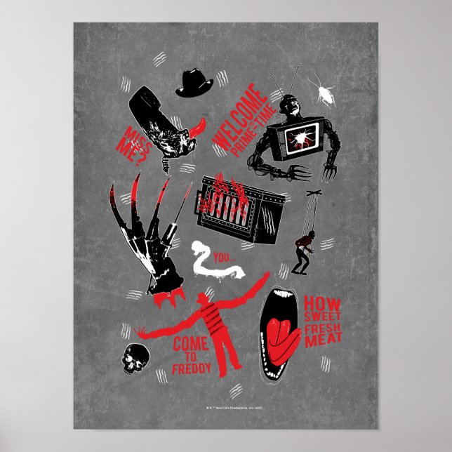 Ein Albtraum an der Elm Street | Freddy Krueger Ta Poster (Vorne)