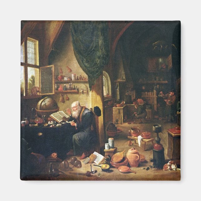 Ein Alchemist in seiner Werkstatt Magnet (Vorne)