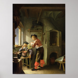 Ein Alchemist und sein Assistent in ihrer Poster