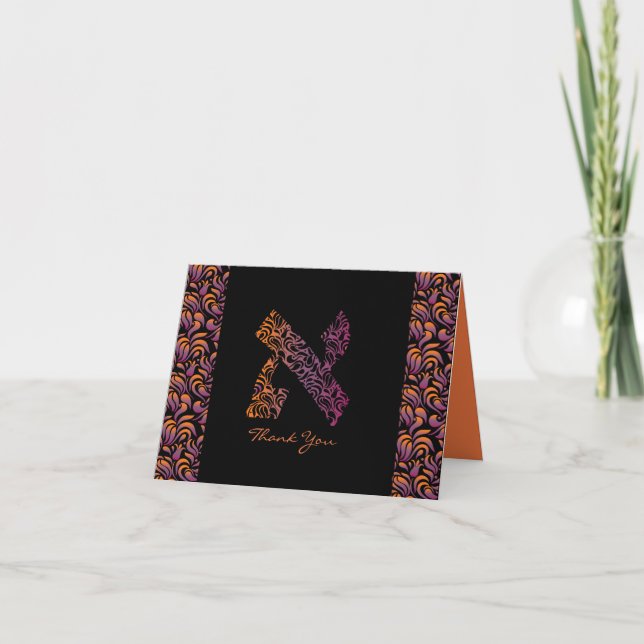 Ein Aleph Bar Bat Mitzvah Dankeschön-Karte Dankeskarte (Vorderseite)