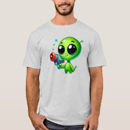 Ein Alien-Angriff mit Blasenpistole. T-Shirt