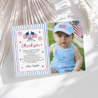 Ein All American Boy 4th July Geburtstagsfoto Dankeskarte