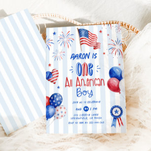Ein All American Junge 1. Geburtstag Einladung