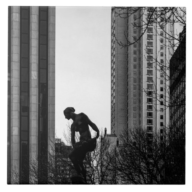 Ein alleiner Moment in der Stadt Fliese (Vorderseite)