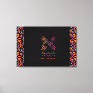 Ein alph-hebräisches Schreiben Bat Mitzvah Sign-In Leinwanddruck