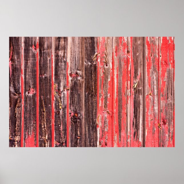 Ein alter abgenutzter Stall oder antiker Holzzaun  Poster (Vorne)