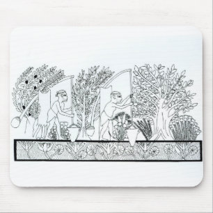 Ein alter ägyptischer Garten (Stich) (b/w Foto) Mousepad