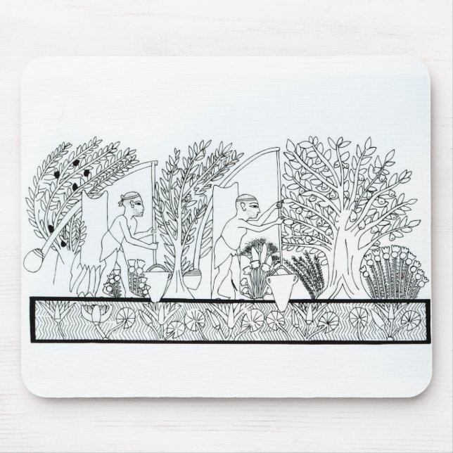 Ein alter ägyptischer Garten (Stich) (b/w Foto) Mousepad (Vorne)