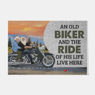 Ein alter Biker und sein Leben Fußmatte