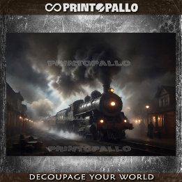 Ein alter Dampfzug aus dem 19. Jahrhundert in der Seidenpapier