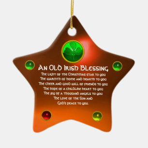 Ein alter irischer Weihnachtssegierungsstar Keramik Ornament