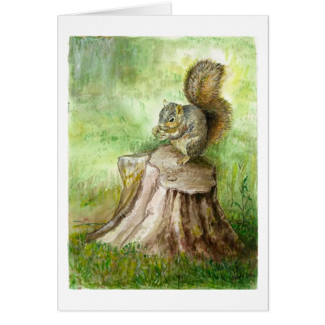 Ein alter Klotz und ein Eichhörnchen (Vorne)