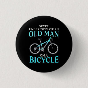 Ein alter Mann auf dem Fahrrad Button