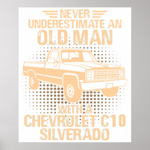 Ein alter Mann Chevrolet C10 Silverado 1987 Poster