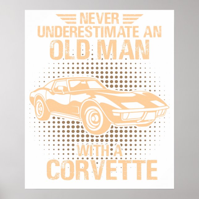 Ein alter Mann Chevrolet Corvette 1979 C3 Poster (Vorne)