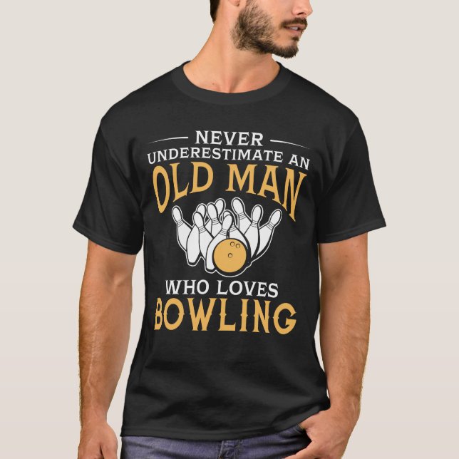 Ein alter Mann der Liebe-Bowling T-Shirt (Vorderseite)