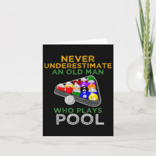 Ein alter Mann, der Pool Funny Pool Billard Pla Karte