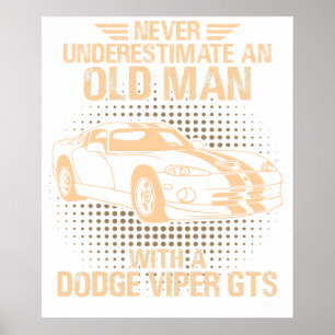 Ein alter Mann Dodge Viper 1996 Gts Streifen Poster