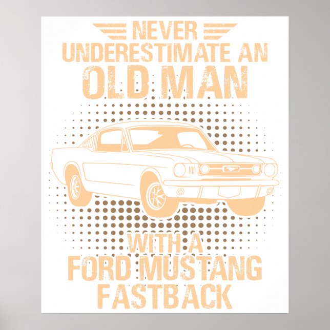 Ein alter Mann Ford Mustang 1966 Fastback Poster (Vorne)