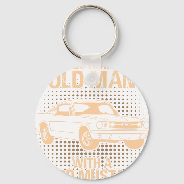 Ein alter Mann Ford Mustang 1966 Fastback Schlüsselanhänger (Vorderseite)