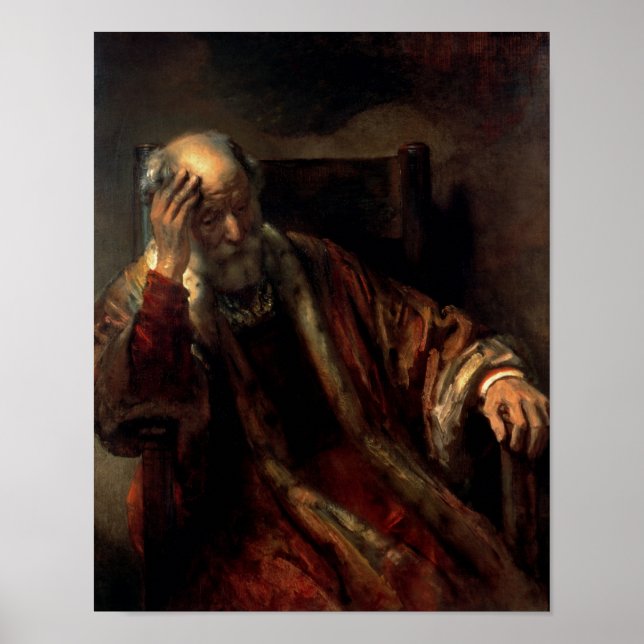 Ein alter Mann im Sessel Poster (Vorne)