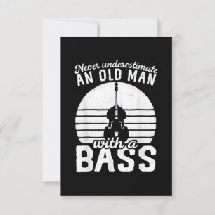 Ein alter Mann mit Bass Karte