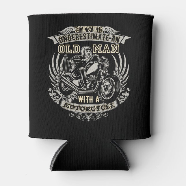 Ein alter Mann mit einem Motorrad nie unterschätze Dosenkühler (Vorderseite)
