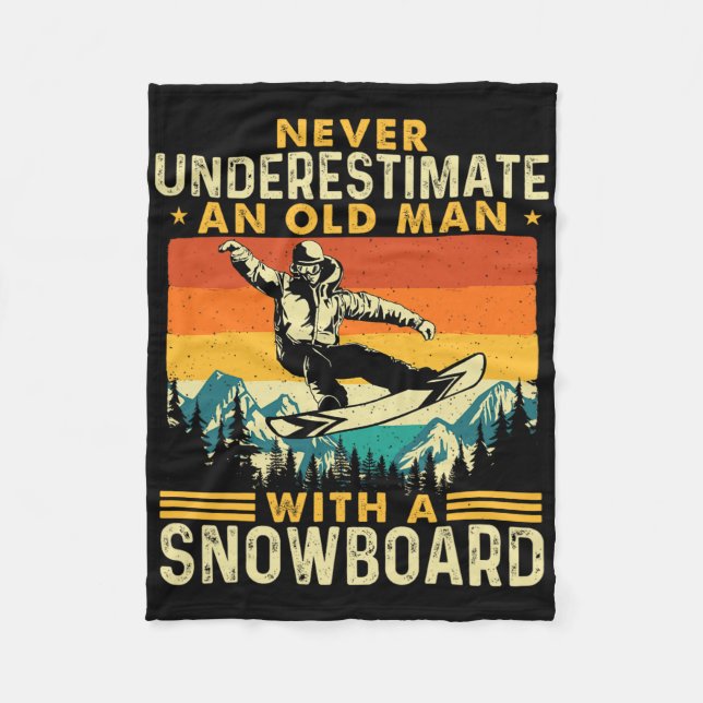 Ein alter Mann nie unterschätzen - Snowboarden Sch Fleecedecke (Vorderseite)