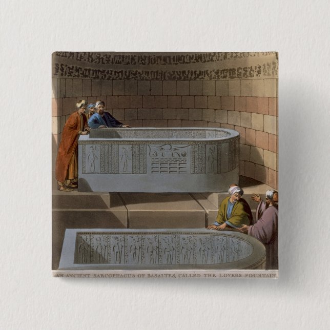 Ein alter Sarkophag von Basaltes, genannt das Lov Button (Vorderseite)