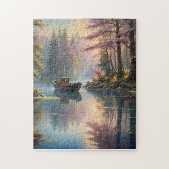 Ein altes Boot an einem schönen, abgelegenen Ort Puzzle (Vertikal)