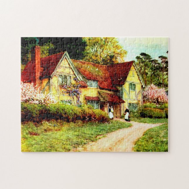 Ein altes Buckinghamshire-Haus von Helen Allingham Puzzle (Horizontal)